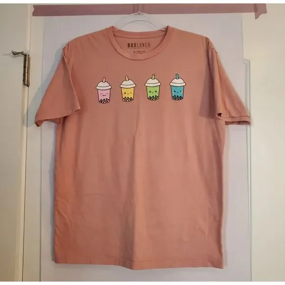 BoxLunch Womens short sleeve graphic Boba Tea pink tshirt, size XL, Kawaii Teas - Picture 9 of 10